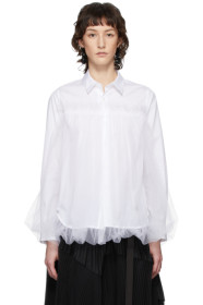 Noir Kei Ninomiya - White Tulle Overlay Shirt