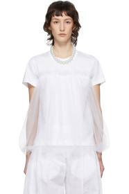 Noir Kei Ninomiya - White Tulle Overlay T-Shirt