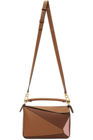 Loewe - Tan & Pink Small Puzzle Bag