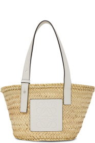 Loewe - Beige & White Small Basket Tote