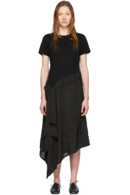 Loewe - Black Satin & Jersey T-Shirt Dress