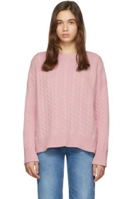 Loewe - Pink Cable Crewneck Sweater