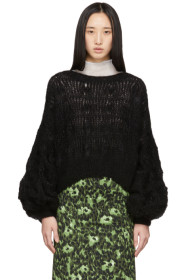 Loewe - Black Mohair Balloon Sleeve Cable Sweater
