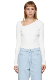 Loewe - White Asymmetric Collar Sweater