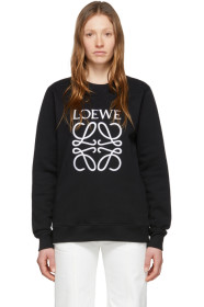 Loewe - Black Embroidered Anagram Sweatshirt