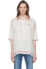 Loewe - Off-White & Pink Cashmere Anagram Polo