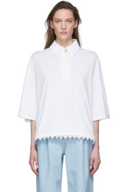 Loewe - White Lace Trim Polo