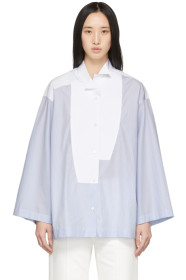Loewe - Blue & White Striped Oversized Leaning Shirt