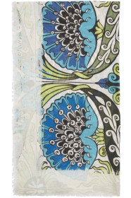 Loewe - Blue & Green William De Morgan Modal Flowers Anagram Scarf