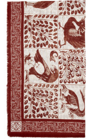 Loewe - Red & White William De Morgan Modal Animal Anagram Scarf