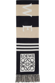 Loewe - Beige & Navy Logo Scarf
