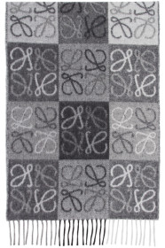 Loewe - Black & White Cashmere Anagram Scarf