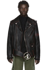 Loewe - Black William De Morgan Leather Oversized Biker Jacket