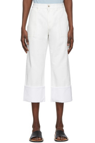Loewe - White Turn Up Patch Pocket Trousers