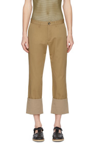 Loewe - Beige Turn Up Chino Trousers