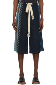 Loewe - Navy Stripe Anagram Shorts