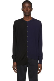 Loewe - Black & Navy Asymmetric Cardigan