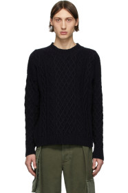 Loewe - Navy Cable Knit Sweater