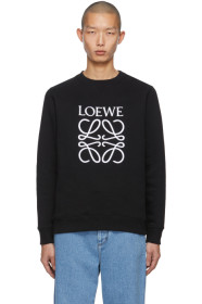 Loewe - Black Embroidered Anagram Sweatshirt