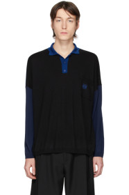 Loewe - Black & Blue Wool OV Polo Sweater