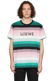 Loewe - マルチカラー ストライプ ロゴ T シャツ