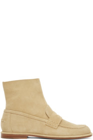 Loewe - Tan Nubuck Loafer Boots