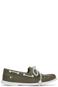 Loewe - Khaki Calfskin Boat Shoes
