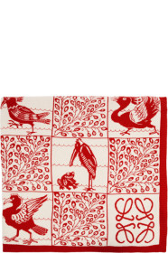 Loewe - Red William De Morgan Cashmere Animal Tile Blanket