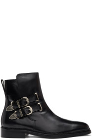 Toga Virilis - Black Leather Buckle Boots
