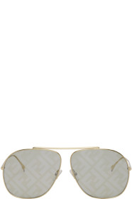 Fendi - Gold Logo Aviator Sunglasses