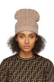Fendi - Beige 'Forever Fendi' Beanie