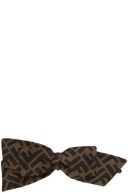 Fendi - Brown Silk 'Forever Fendi' Hair Clip
