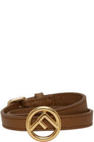 Fendi - Brown 'F is Fendi' Double Wrap Bracelet