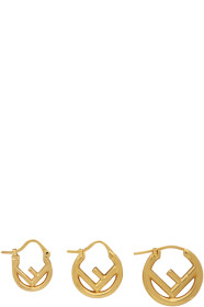 Fendi - Gold 'F is Fendi' Mini Hoop Earrings Set