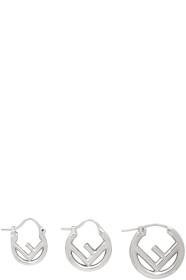 Fendi - Silver 'F Is Fendi' Mini Hoop Earring Set