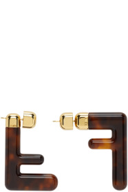 Fendi - Brown Medium FF Earrings