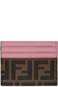 Fendi - Pink & Brown 'Forever Fendi' Card Holder