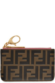Fendi - Pink & Brown 'Forever Fendi' Key Case Card Holder