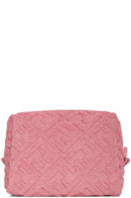 Fendi - Pink Terrycloth Small 'Forever Fendi' Beauty Pouch