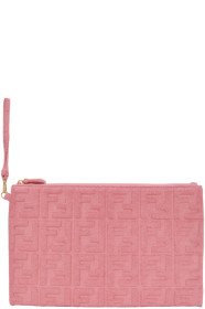 Fendi - Pink Terrycloth Large 'Forever Fendi' Pouch