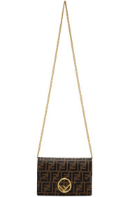Fendi - Black & Brown 'Forever Fendi' Chain Shoulder Bag