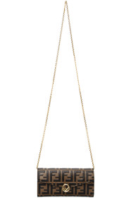 Fendi - Brown 'Forever Fendi' 'F is Fendi' Chain Wallet Bag