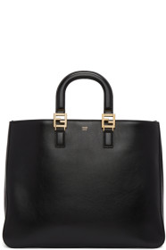 Fendi - 黑色大号皮革托特包