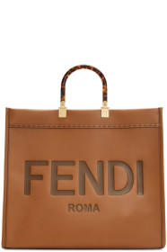 Fendi - Brown Leather Sunshine Shopper Tote