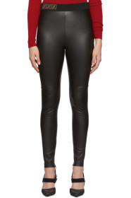 Fendi - Black Leather 'Forever Fendi' Trousers