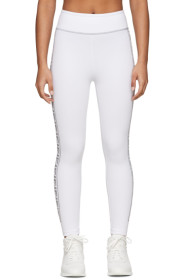 Fendi - White & Silver 'Forever Fendi' Elastic Band Leggings