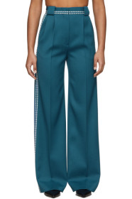Fendi - Pantalon à taille haute bleu White Stitch