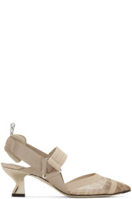 Fendi - Chaussures à talons hauts et brides arrière en filet roses Colibrì