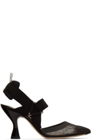 Fendi - Chaussures à talons hauts et brides arrière noires Colibrì 85