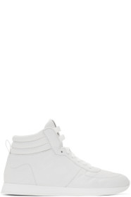 Fendi - Baskets montantes en cuir nappa blanches 'Forever Fendi'